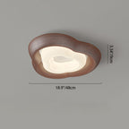 Contemporary Simplicity Curved Iron PE Imitation Wood Grain LED Flush Mount Ceiling Light For Bedroom Lumendat