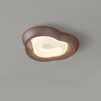 Contemporary Simplicity Curved Iron PE Imitation Wood Grain LED Flush Mount Ceiling Light For Bedroom Lumendat