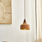 Traditional Japanese Wood Ceramic Round Shade 1-light Pendant Light for Living Room BulbSquare