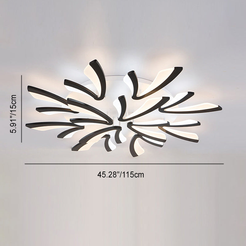 Contemporary Nordic Metal Acrylic Dandelion LED Flush Mount Ceiling Light for Bedroom