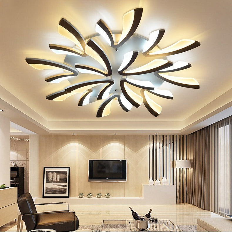 Contemporary Nordic Metal Acrylic Dandelion LED Flush Mount Ceiling Light for Bedroom
