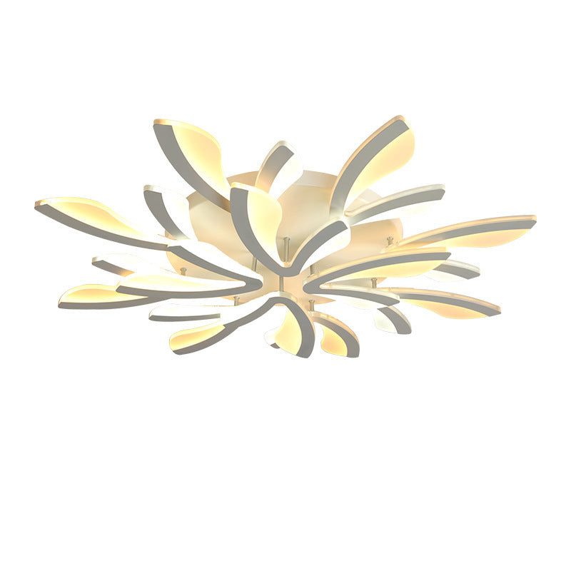 Contemporary Nordic Metal Acrylic Dandelion LED Flush Mount Ceiling Light for Bedroom