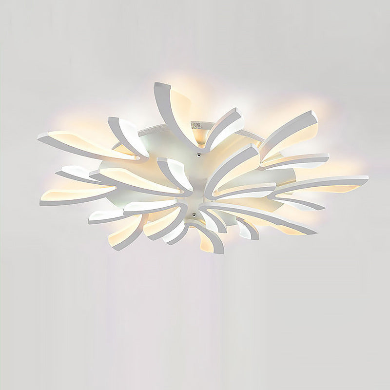 Contemporary Nordic Metal Acrylic Dandelion LED Flush Mount Ceiling Light for Bedroom