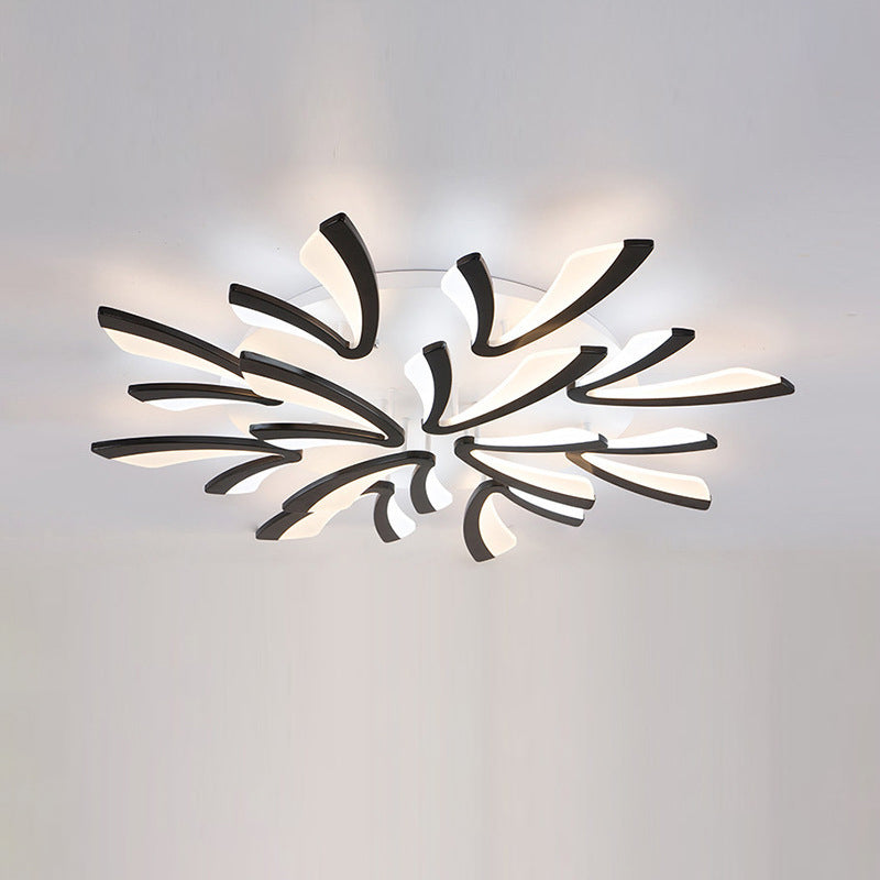 Contemporary Nordic Metal Acrylic Dandelion LED Flush Mount Ceiling Light for Bedroom