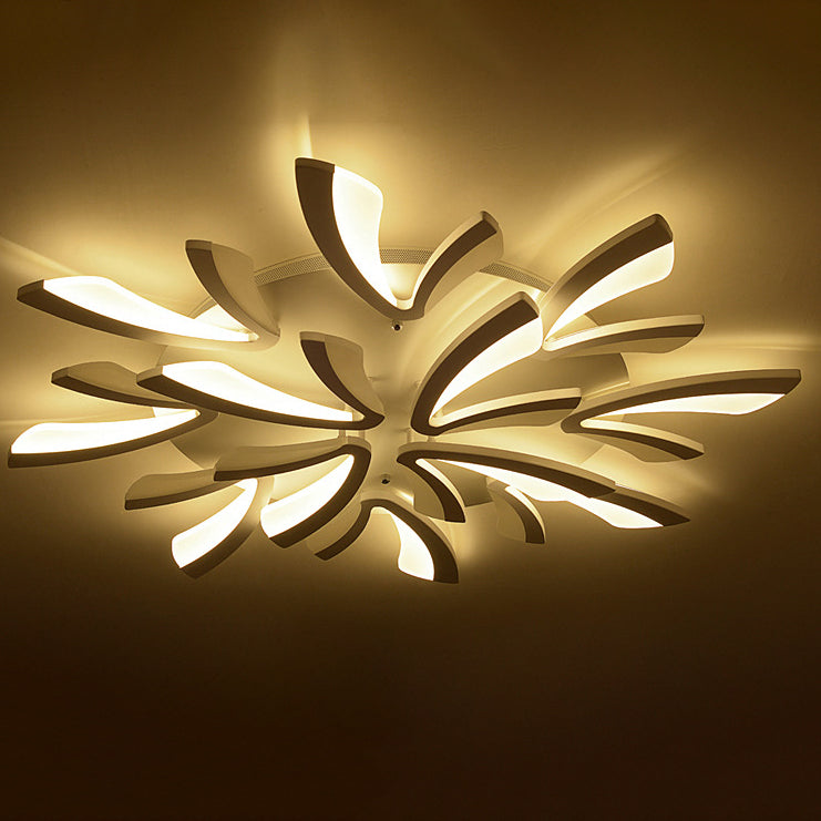 Contemporary Nordic Metal Acrylic Dandelion LED Flush Mount Ceiling Light for Bedroom