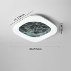 Contemporary Nordic Square Acrylic Marble Texture LED Flush Mount Ceiling Light For Bedroom