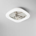Contemporary Nordic Square Acrylic Marble Texture LED Flush Mount Ceiling Light For Bedroom