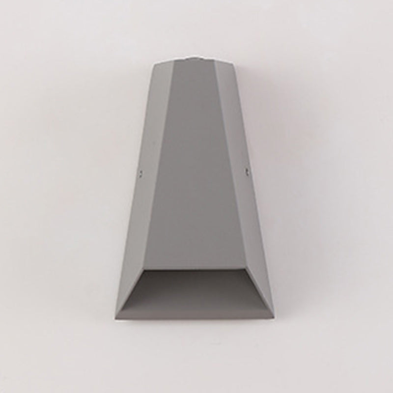 Modern Minimalist Aluminum Trapezoid Up And Down Illuminated LED Outdoor Wall Sconce Lamp For Garden Lumendat