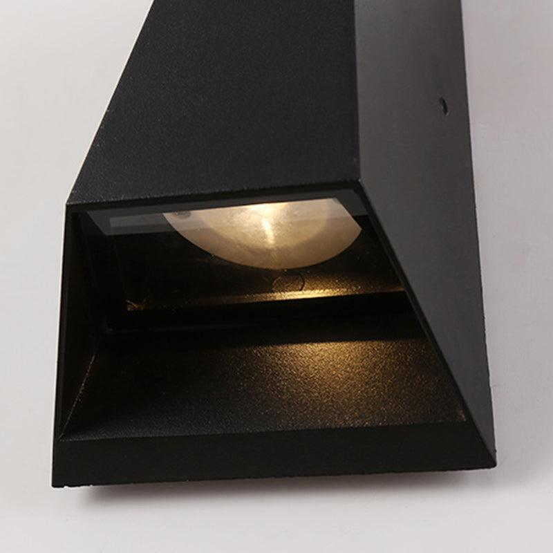 Modern Minimalist Aluminum Trapezoid Up And Down Illuminated LED Outdoor Wall Sconce Lamp For Garden Lumendat