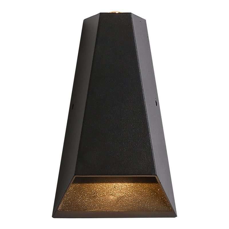 Modern Minimalist Aluminum Trapezoid Up And Down Illuminated LED Outdoor Wall Sconce Lamp For Garden Lumendat