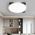Contemporary Nordic Cartoon Cat Round Iron Aluminum LED Flush Mount Ceiling Light For Living Room