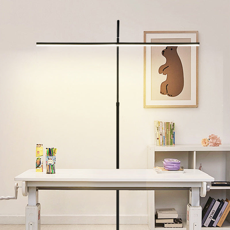 Modern Minimalist Linear Iron LED Reading Light Standing Floor Lamp For Living Room Lumendat