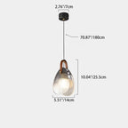 Contemporary Nordic Leather Vertical Striped Glass Round Shade 1-light Pendant Light for Bedroom