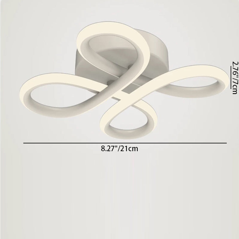 Contemporary Simplicity Iron Chinese Knot Acrylic LED Semi-Flush Mount Ceiling Light For Bedroom