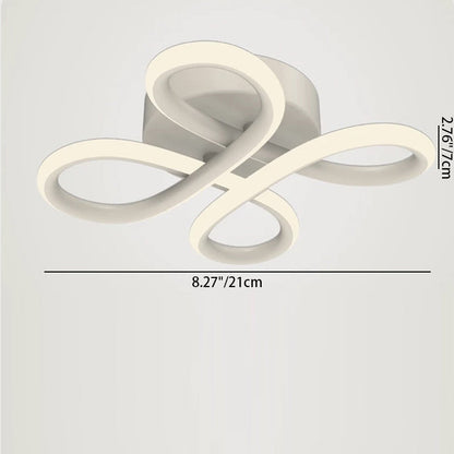 Contemporary Simplicity Iron Chinese Knot Acrylic LED Semi-Flush Mount Ceiling Light For Bedroom