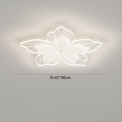 Contemporary Nordic Flower Hardware Acrylic LED Flush Mount Ceiling Light For Bedroom