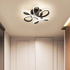 Modern Minimalist Curved Acrylic Iron LED Semi-Flush Mount Ceiling Light For Bedroom
