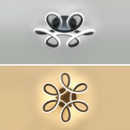 Modern Minimalist Curved Acrylic Iron LED Semi-Flush Mount Ceiling Light For Bedroom