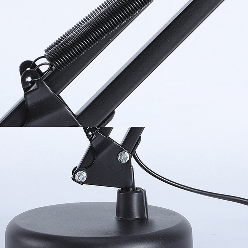 Contemporary Nordic Adjustable Lamp Arm Iron Round 1-Light Table Lamp For Bedroom Lumendat