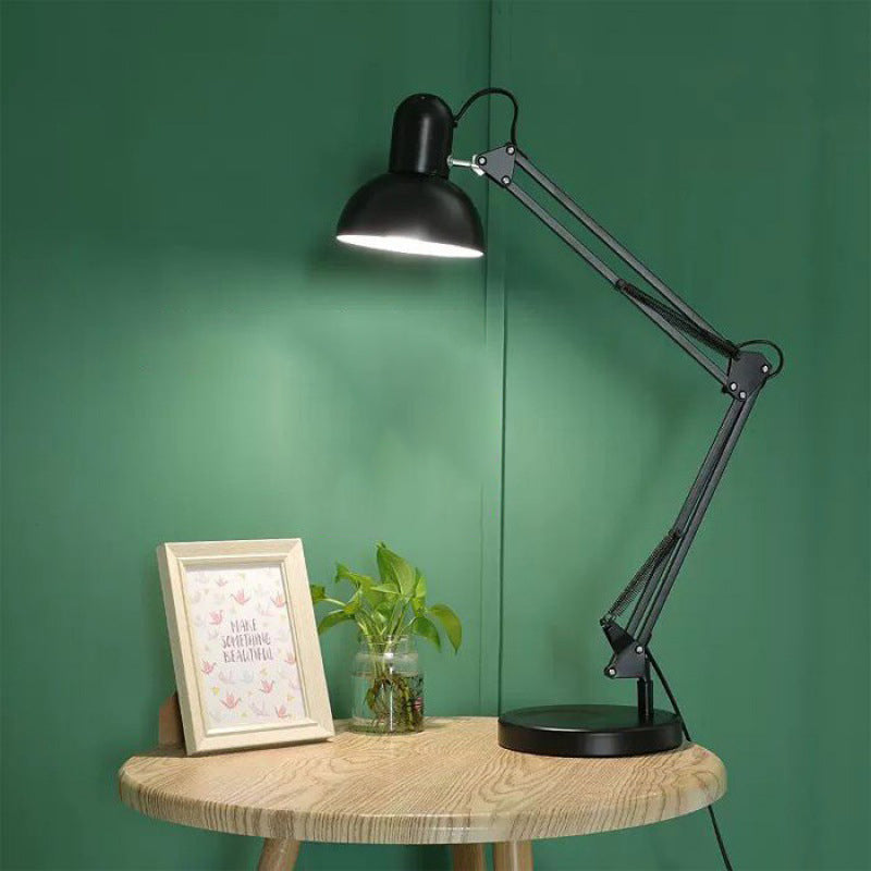 Contemporary Nordic Adjustable Lamp Arm Iron Round 1-Light Table Lamp For Bedroom Lumendat