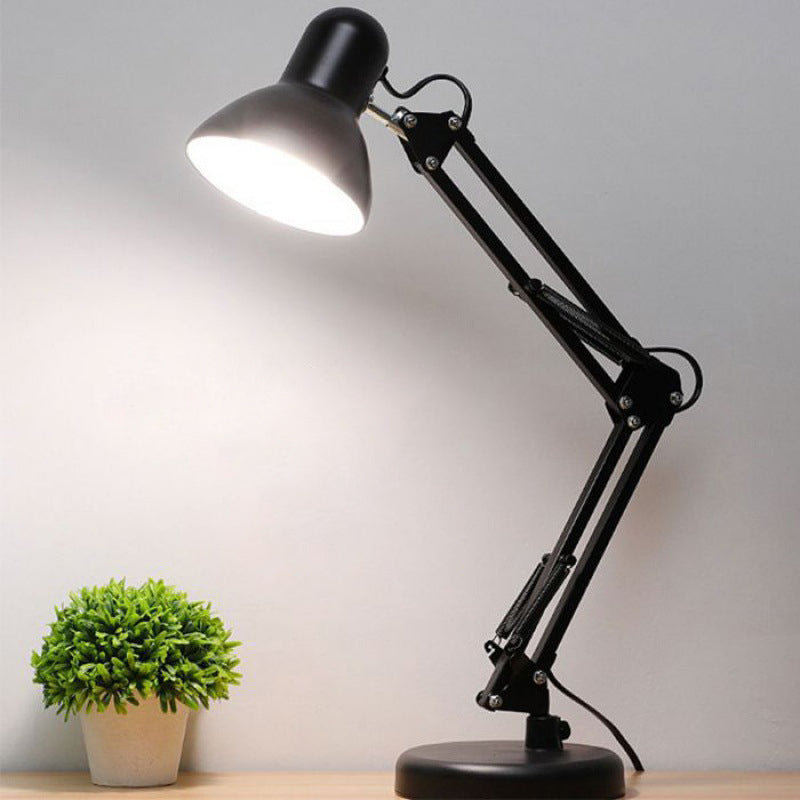 Contemporary Nordic Adjustable Lamp Arm Iron Round 1-Light Table Lamp For Bedroom Lumendat