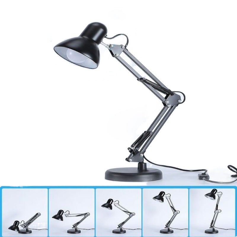 Contemporary Nordic Adjustable Lamp Arm Iron Round 1-Light Table Lamp For Bedroom Lumendat