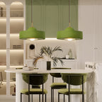 Contemporary Scandinavian Iron Resin Round 1-Light Pendant Light For Living Room
