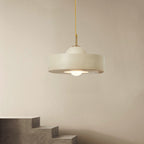 Contemporary Scandinavian Iron Resin Round 1-Light Pendant Light For Living Room