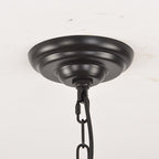 Traditional Farmhouse Iron Circle Ring Glass 20/36-light Chandelier for Dining Room BulbSquare