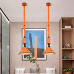 Contemporary Scandinavian Leather Conical Acrylic 1-Light Pendant Light For Bedroom