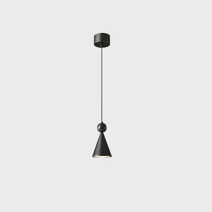 Modern Luxury Full Copper Geometrical Conical LED Pendant Light for Living Room