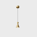 Modern Luxury Full Copper Geometrical Conical LED Pendant Light for Living Room