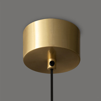 Modern Luxury Full Copper Geometrical Conical LED Pendant Light for Living Room