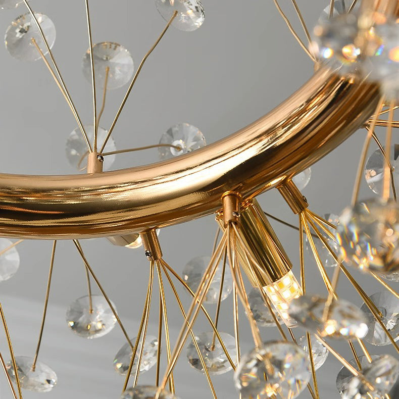 Modern Luxury Globe Crystal Dandelion Shade Iron Aluminum 9-Light Standing Floor Lamp For Study Lumendat