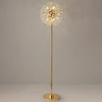 Modern Luxury Globe Crystal Dandelion Shade Iron Aluminum 9-Light Standing Floor Lamp For Study Lumendat