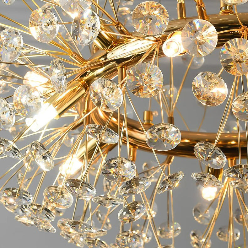 Modern Luxury Globe Crystal Dandelion Shade Iron Aluminum 9-Light Standing Floor Lamp For Study Lumendat