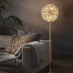 Modern Luxury Globe Crystal Dandelion Shade Iron Aluminum 9-Light Standing Floor Lamp For Study Lumendat