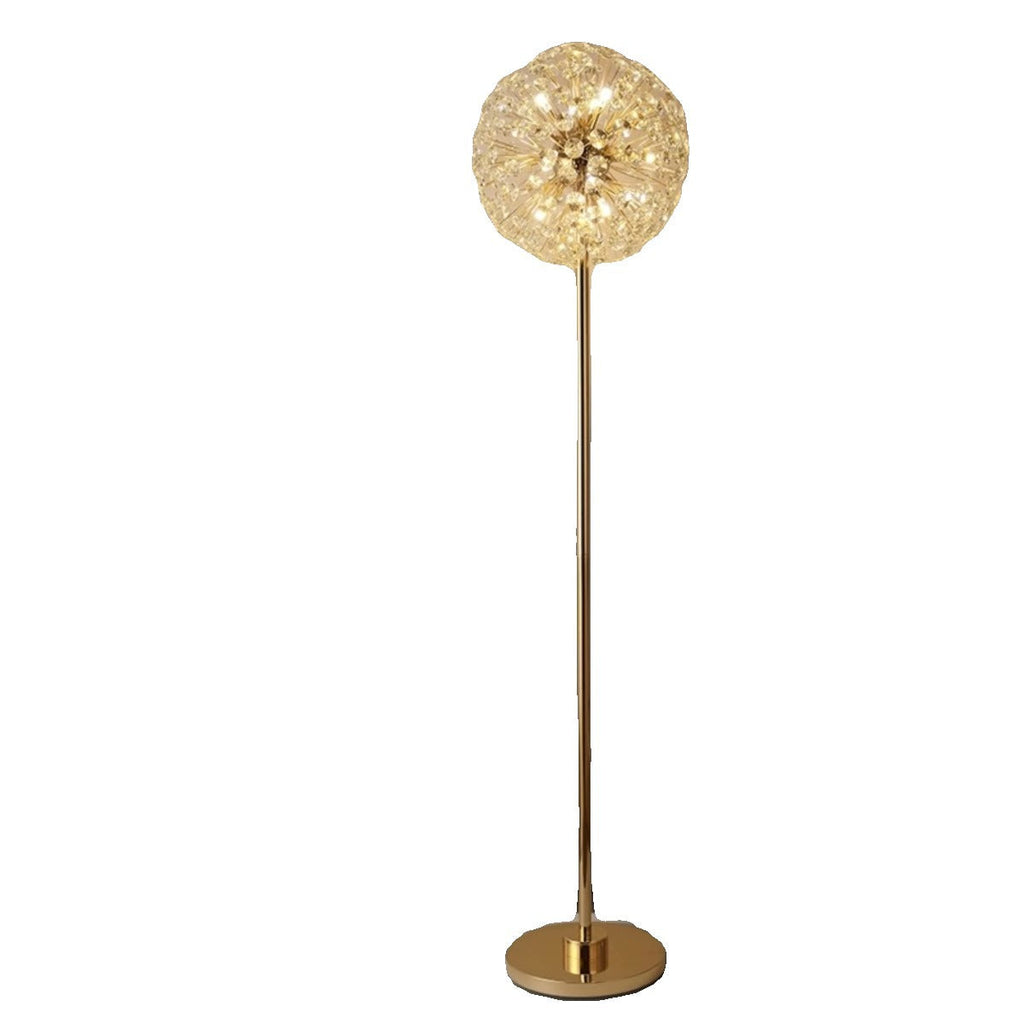 Modern Luxury Globe Crystal Dandelion Shade Iron Aluminum 9-Light Standing Floor Lamp For Study Lumendat