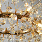 Modern Luxury Globe Crystal Dandelion Shade Iron Aluminum 9-Light Standing Floor Lamp For Study Lumendat