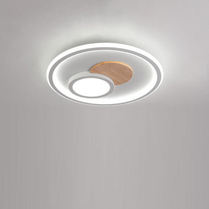 Modern Simplicity Aluminum Circle Ring Acrylic LED Flush Mount Ceiling Light For Living Room