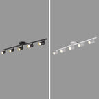 Contemporary Simplicity Iron Aluminum 3/4/5-light Track Adjustable Spotlight Semi-flush Mount Ceiling Light for Living Room