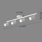 Contemporary Simplicity Iron Aluminum 3/4/5-light Track Adjustable Spotlight Semi-flush Mount Ceiling Light for Living Room