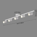 Contemporary Simplicity Iron Aluminum 3/4/5-light Track Adjustable Spotlight Semi-flush Mount Ceiling Light for Living Room