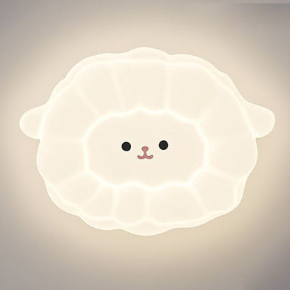 Contemporary Creative Animal Sheep PE Iron LED Flush Mount Ceiling Light For Living Room