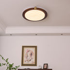 Contemporary Retro Solid Wood Acrylic Rectangle LED Flush Mount Ceiling Light For Living Room