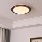 Contemporary Retro Solid Wood Acrylic Rectangle LED Flush Mount Ceiling Light For Living Room