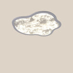 Contemporary Nordic Aluminum Acrylic Mist Cloud Shade LED Flush Mount Ceiling Light For Living Room