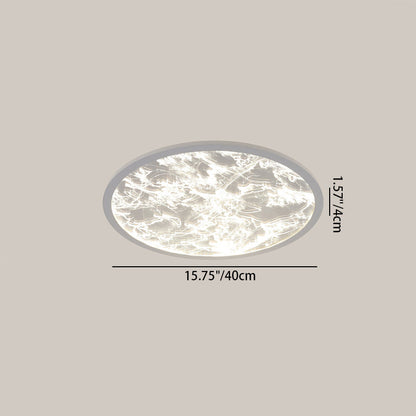 Contemporary Nordic Aluminum Acrylic Mist Cloud Shade LED Flush Mount Ceiling Light For Living Room