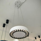 Contemporary Nordic Aluminum Acrylic Round LED Pendant Light For Living Room