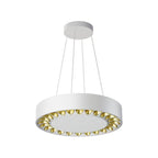 Contemporary Nordic Aluminum Acrylic Round LED Pendant Light For Living Room